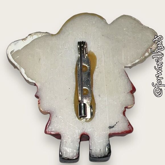 Vintage Hand Painted Angel Brooch - Picture 4 of 8